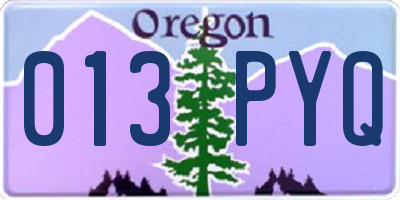 OR license plate 013PYQ