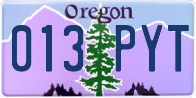 OR license plate 013PYT