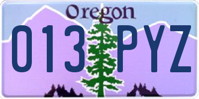 OR license plate 013PYZ