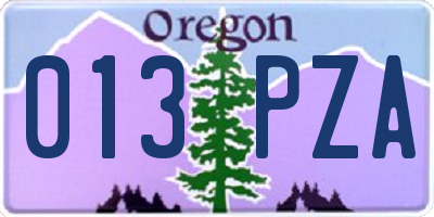 OR license plate 013PZA