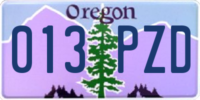 OR license plate 013PZD