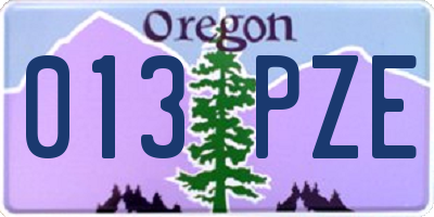 OR license plate 013PZE