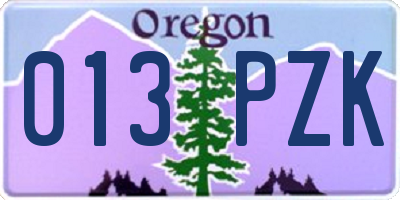 OR license plate 013PZK