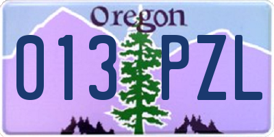 OR license plate 013PZL