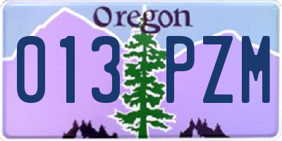 OR license plate 013PZM