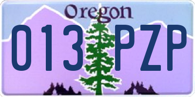 OR license plate 013PZP