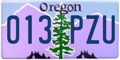 OR license plate 013PZU
