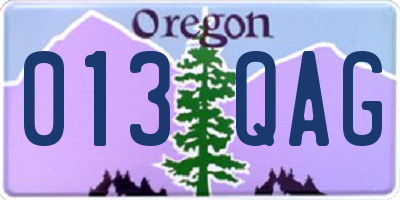 OR license plate 013QAG