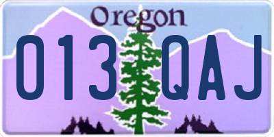 OR license plate 013QAJ