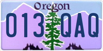 OR license plate 013QAQ