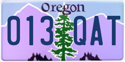OR license plate 013QAT