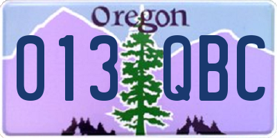 OR license plate 013QBC