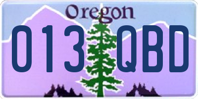 OR license plate 013QBD
