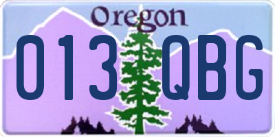 OR license plate 013QBG