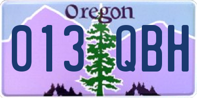 OR license plate 013QBH