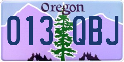 OR license plate 013QBJ