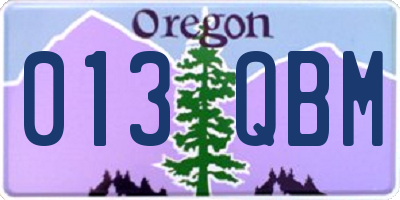 OR license plate 013QBM