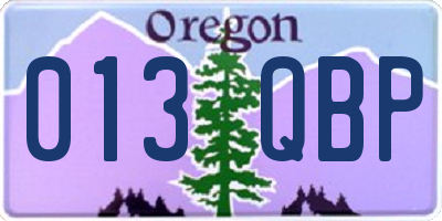 OR license plate 013QBP