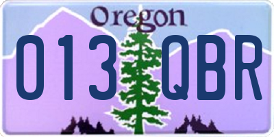 OR license plate 013QBR