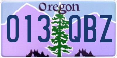 OR license plate 013QBZ