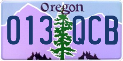 OR license plate 013QCB