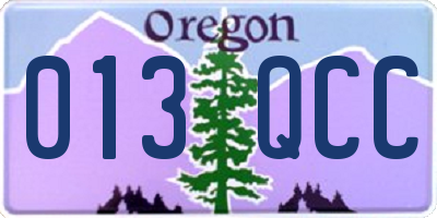 OR license plate 013QCC