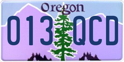 OR license plate 013QCD