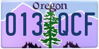 OR license plate 013QCF