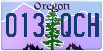 OR license plate 013QCH