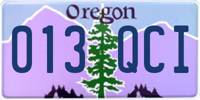 OR license plate 013QCI