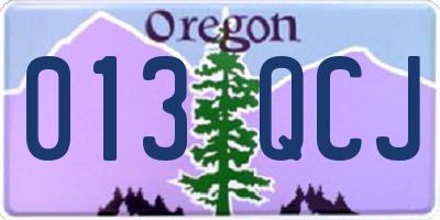 OR license plate 013QCJ
