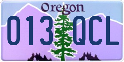 OR license plate 013QCL