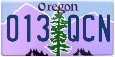 OR license plate 013QCN