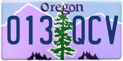 OR license plate 013QCV