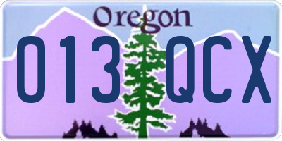 OR license plate 013QCX