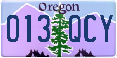OR license plate 013QCY