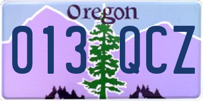 OR license plate 013QCZ