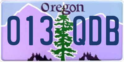 OR license plate 013QDB