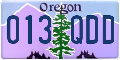 OR license plate 013QDD