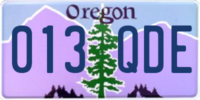 OR license plate 013QDE