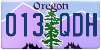 OR license plate 013QDH