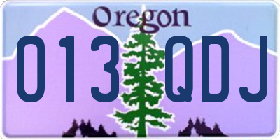 OR license plate 013QDJ