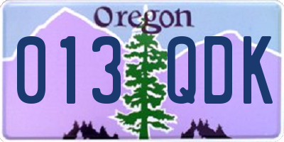 OR license plate 013QDK