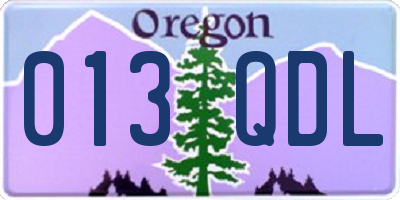 OR license plate 013QDL