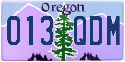 OR license plate 013QDM