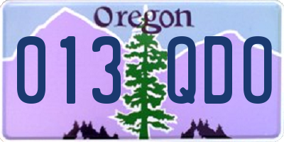 OR license plate 013QDO