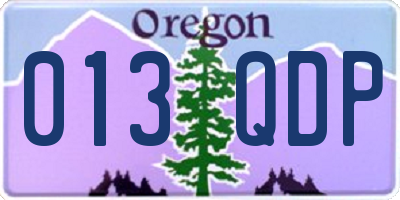 OR license plate 013QDP