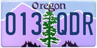 OR license plate 013QDR