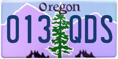OR license plate 013QDS