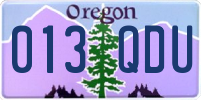 OR license plate 013QDU